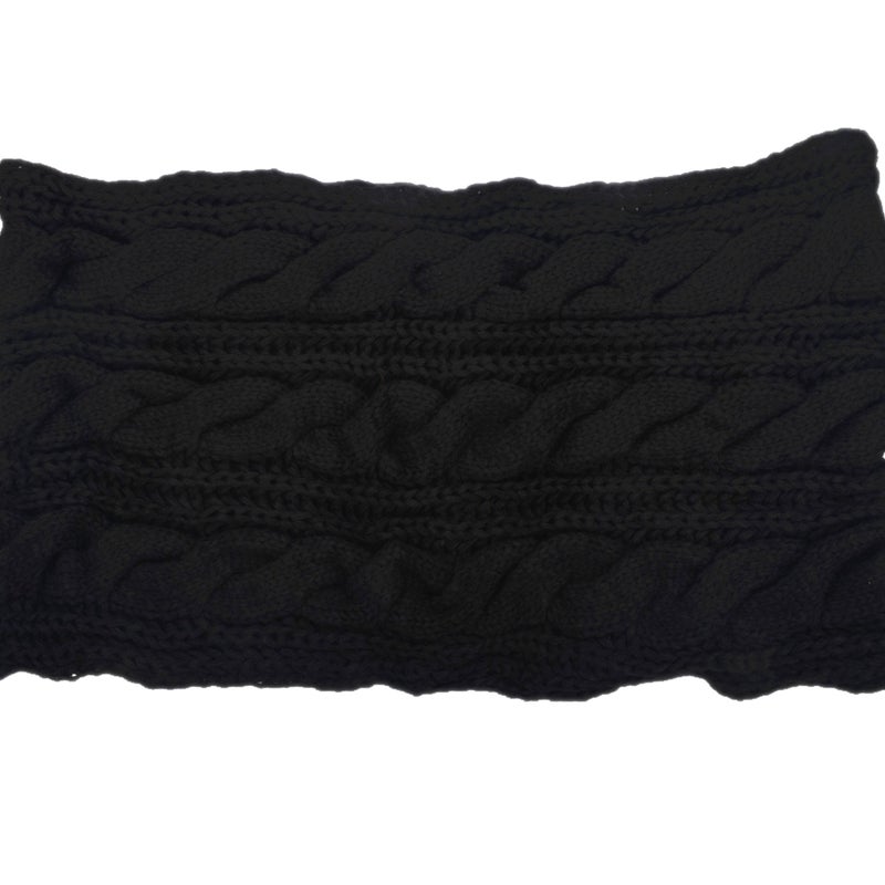 NEOSAN Womens Thick Ribbed Knit Winter Infinity Circle Loop Scarf Twist Black - Image 2